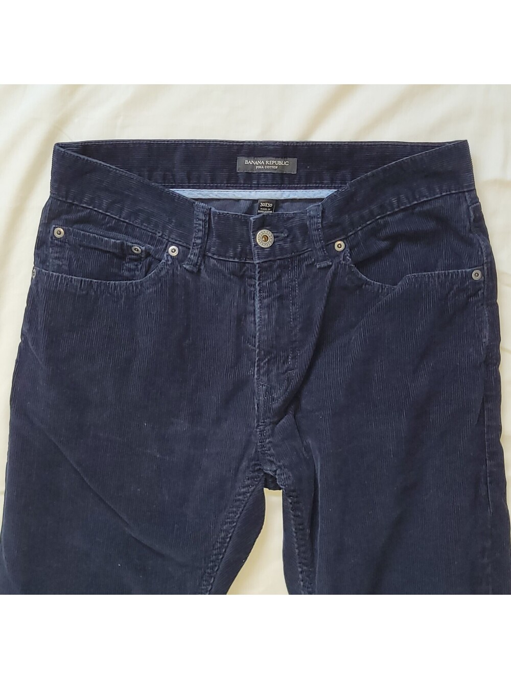 Banana Republic Pima Cotton Corduroy Pants 30x30 Navy Straight Men's Jeans